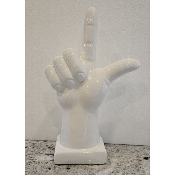 Decorative Ceramic Hand - Looser Gesture - ASL L - Chinese 8 - Love - Beautiful - Picture 1 of 7